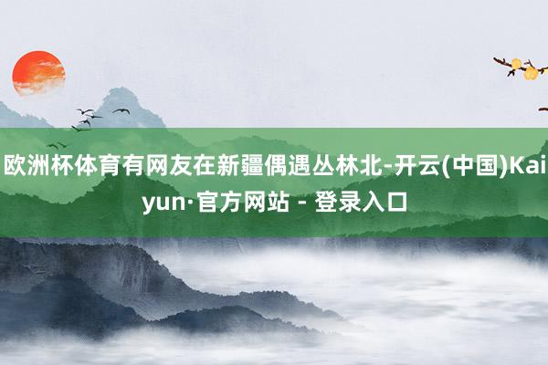 欧洲杯体育有网友在新疆偶遇丛林北-开云(中国)Kaiyun·官方网站 - 登录入口