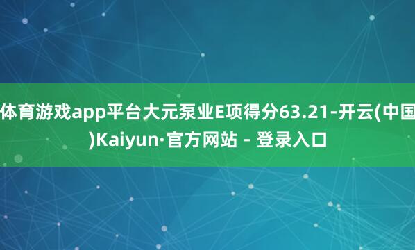体育游戏app平台大元泵业E项得分63.21-开云(中国)Kaiyun·官方网站 - 登录入口