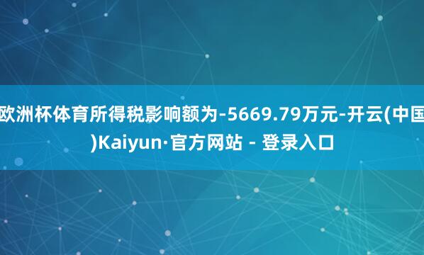 欧洲杯体育所得税影响额为-5669.79万元-开云(中国)Kaiyun·官方网站 - 登录入口