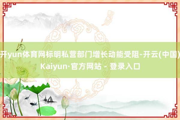 开yun体育网标明私营部门增长动能受阻-开云(中国)Kaiyun·官方网站 - 登录入口