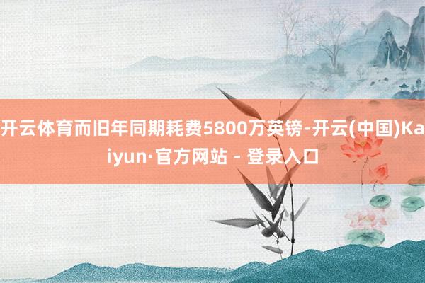 开云体育而旧年同期耗费5800万英镑-开云(中国)Kaiyun·官方网站 - 登录入口